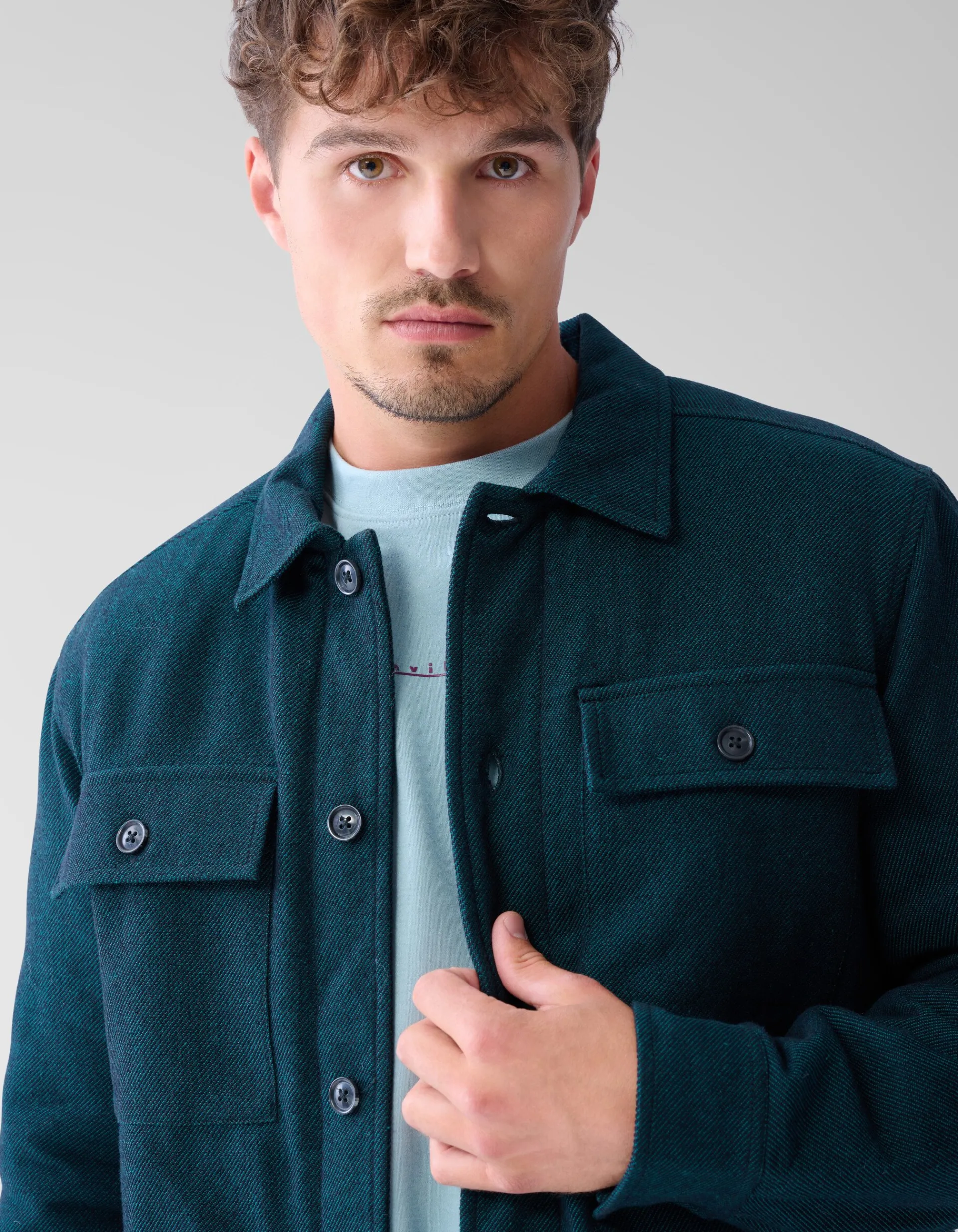 Shoeby Padded Overshirt Donkergroen<Heren Overshirts