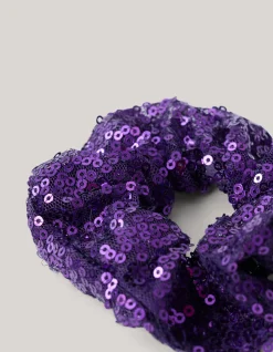 Shoeby Pailletten Scrunchie Paars< Overige Accessoires