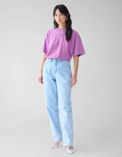Shoeby Parel Wide Leg Jeans Lichtblauw<DAMES Jeans