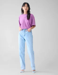 Shoeby Parel Wide Leg Jeans Lichtblauw<DAMES Jeans