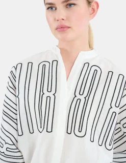 Shoeby Patch Blouse Wit<DAMES Blouses