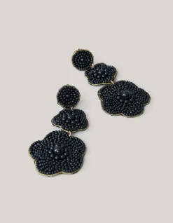 Shoeby Pearl Flower Oorbellen Zwart<DAMES Sieraden