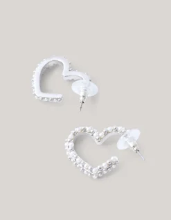 Shoeby Pearl Heart Hoop Oorbellen Zilver<DAMES Sieraden