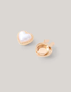 Shoeby Pearl Heart Knopen Clips Goud<DAMES Overige Accessoires