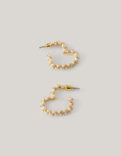 Shoeby Pearl Heart Oorbellen Goud<DAMES Sieraden