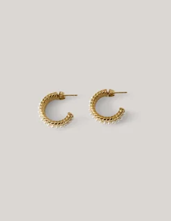 Shoeby Pearl Oval Hoop Oorbellen Goud<DAMES Sieraden