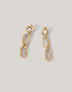 Shoeby Pearly Chain Oorbellen Goud<DAMES Sieraden