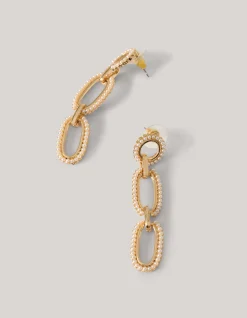 Shoeby Pearly Chain Oorbellen Goud<DAMES Sieraden