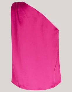 Shoeby Pierced Satijnen One Shoulder Top Roze<DAMES Tops