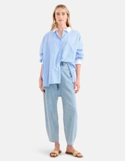 Shoeby Pinstripe Blouse Lichtblauw By Lonneke<DAMES Blouses