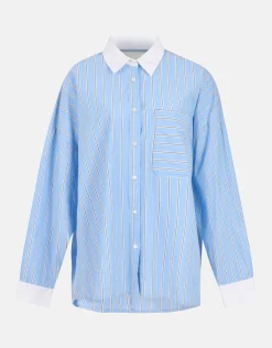 Shoeby Pinstripe Blouse Lichtblauw By Lonneke<DAMES Blouses