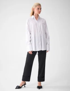 Shoeby Pinstripe Blouse Wit By Lonneke<DAMES Blouses