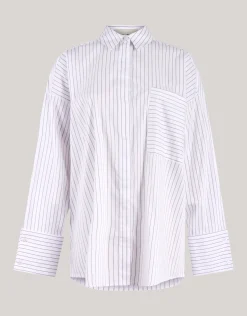 Shoeby Pinstripe Blouse Wit By Lonneke<DAMES Blouses
