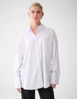 Shoeby Pinstripe Blouse Wit By Lonneke<DAMES Blouses