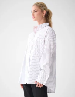 Shoeby Pinstripe Blouse Wit By Lonneke<DAMES Blouses