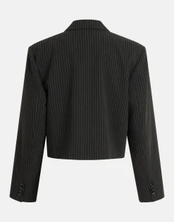 Shoeby Pinstripe Cropped Blazer Zwart<DAMES Blazers