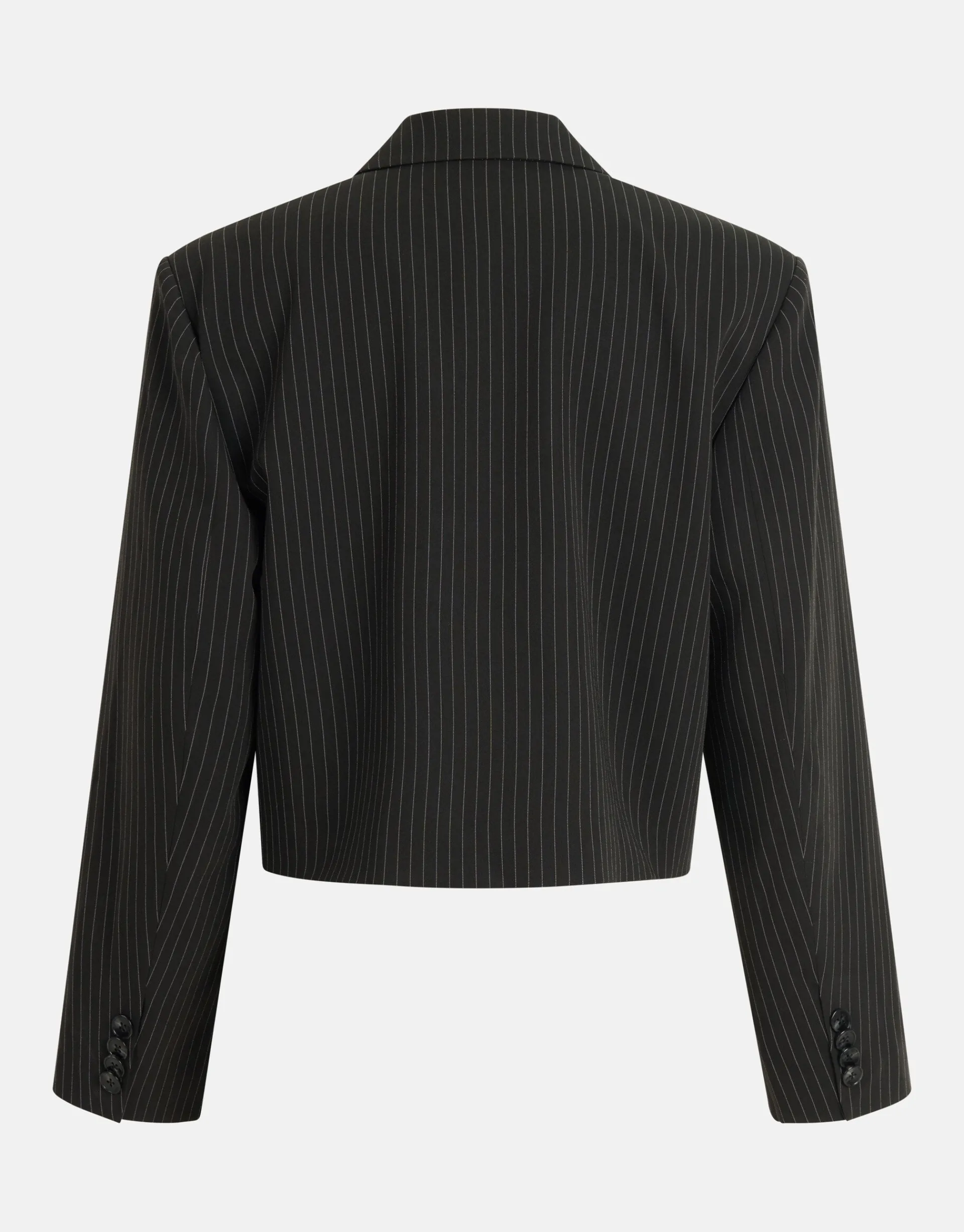 Shoeby Pinstripe Cropped Blazer Zwart<DAMES Blazers