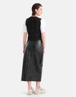 Shoeby Pinstripe Gilet Zwart/Wit<DAMES Gilets