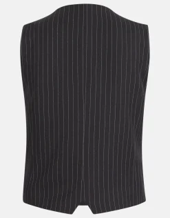 Shoeby Pinstripe Gilet Zwart/Wit<DAMES Gilets