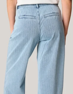 Shoeby Pinstripe Loose Fit Jeans Lichtblauw L34<DAMES Jeans