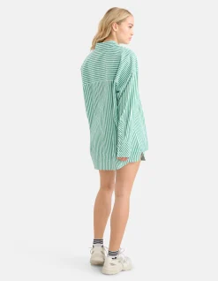 Shoeby Pinstripe Strass Blouse Groen By Monica<DAMES Blouses