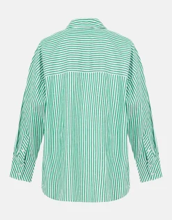 Shoeby Pinstripe Strass Blouse Groen By Monica<DAMES Blouses