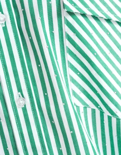 Shoeby Pinstripe Strass Blouse Groen By Monica<DAMES Blouses