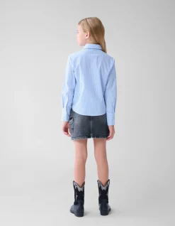 Shoeby Pinstripe Strass Blouse Lichtblauw< Blouses
