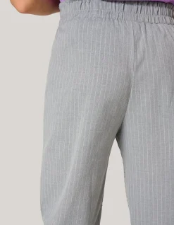 Shoeby Pinstripe Strass Pantalon Lichtgrijs< Broeken
