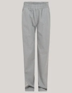 Shoeby Pinstripe Strass Pantalon Lichtgrijs< Broeken