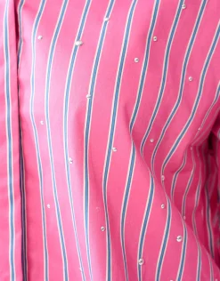 Shoeby Pinstripe Studs Blouse Roze<DAMES Blouses