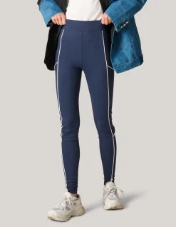 Shoeby Piping Legging Donkerblauw<DAMES Broeken