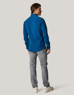 Shoeby Pique Jersey Overhemd Blauw<Heren Overhemden