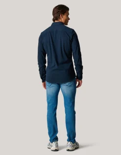 Shoeby Pique Jersey Overhemd Donkerblauw<Heren Overhemden