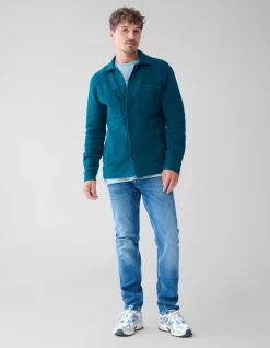Shoeby Pique Overshirt Donkergroen<Heren Overshirts