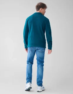 Shoeby Pique Overshirt Donkergroen<Heren Overshirts