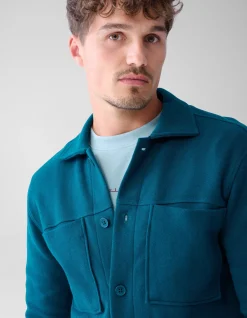 Shoeby Pique Overshirt Donkergroen<Heren Overshirts