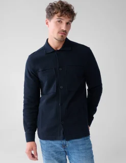 Shoeby Pique Overshirt Zwart<Heren Overshirts