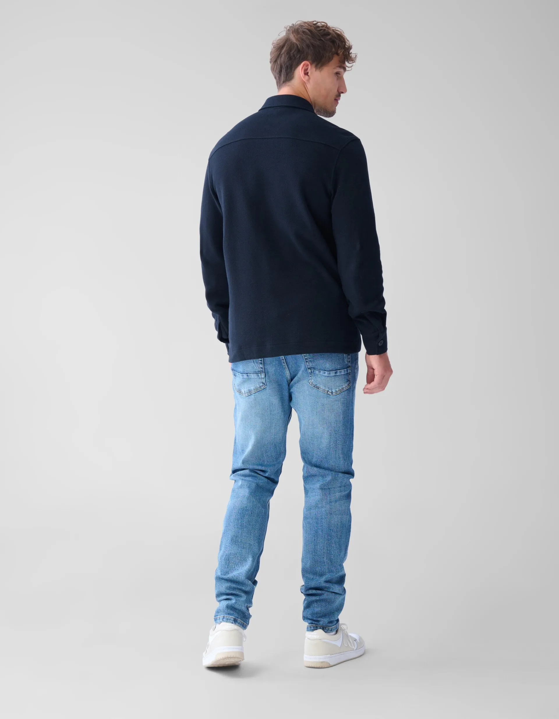 Shoeby Pique Overshirt Zwart<Heren Overshirts
