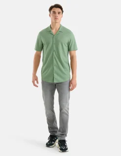 Shoeby Pique Shirt Groen<Heren Overhemden