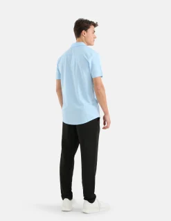 Shoeby Pique Shirt Lichtblauw<Heren Overhemden