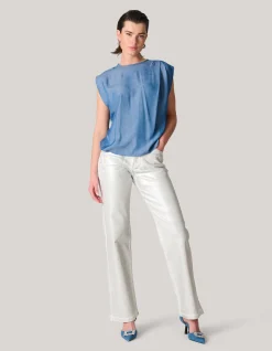 Shoeby Pleat Top Blauw<DAMES Tops