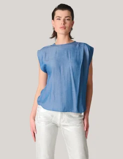 Shoeby Pleat Top Blauw<DAMES Tops