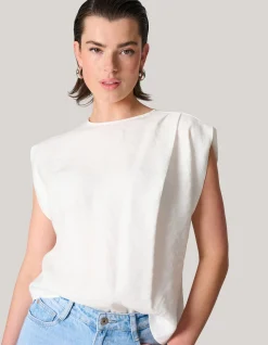 Shoeby Pleat Top Wit<DAMES Tops