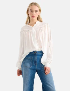 Shoeby Pleated Blouse Gebroken Wit By Mieke<DAMES Blouses