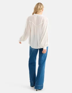 Shoeby Pleated Blouse Gebroken Wit By Mieke<DAMES Blouses