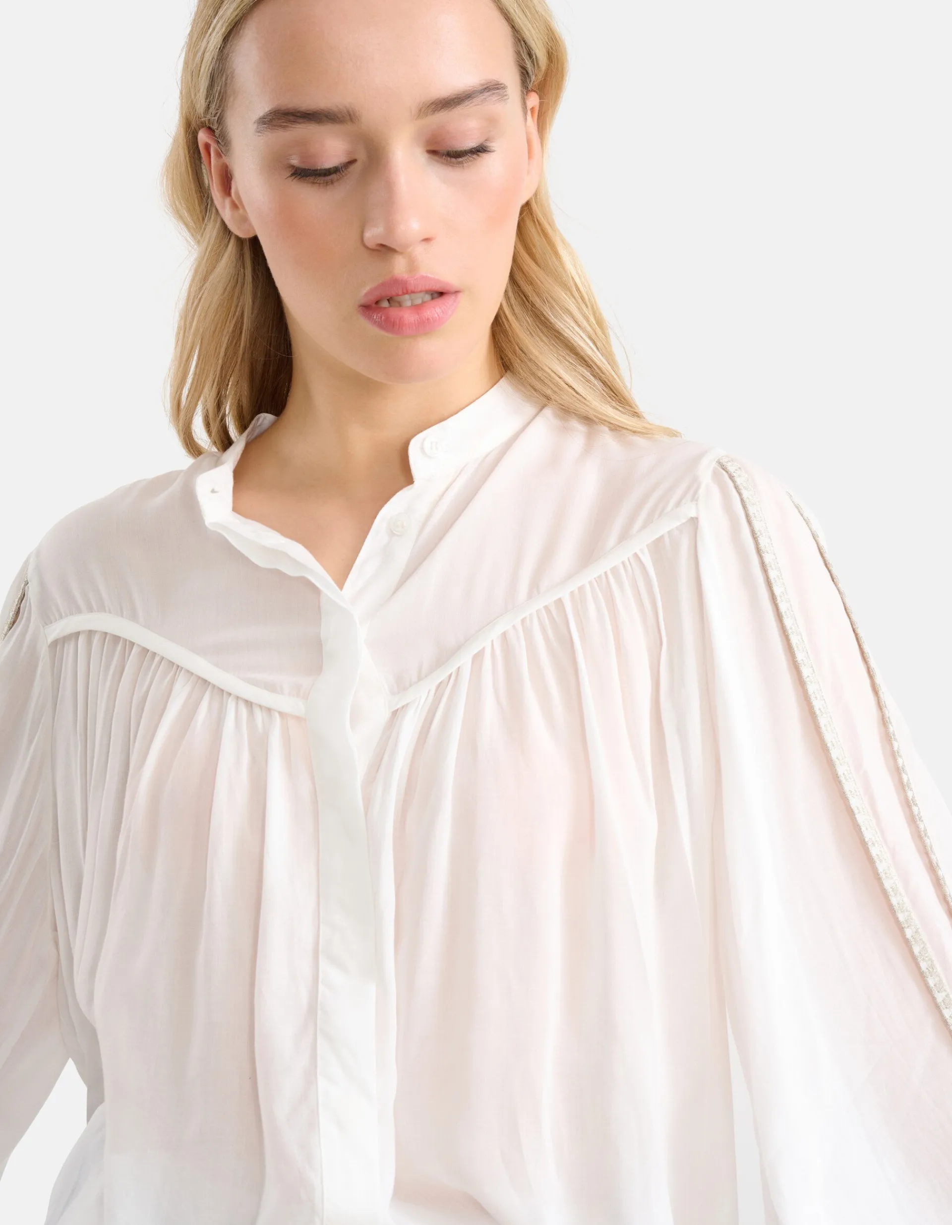 Shoeby Pleated Blouse Gebroken Wit By Mieke<DAMES Blouses