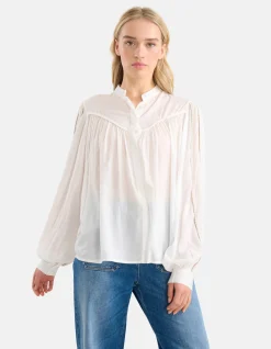 Shoeby Pleated Blouse Gebroken Wit By Mieke<DAMES Blouses