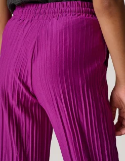Shoeby Plissé Broek Paars< Broeken