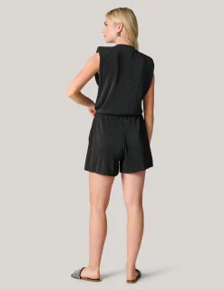 Shoeby Plissé Top Zwart<DAMES Tops